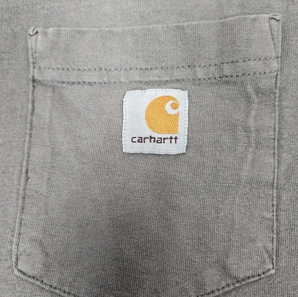 Carhartt Distressed Regular Fit Heavyweight Logo Pocket Tee Size XL Men's F102 - Picture 4 of 11